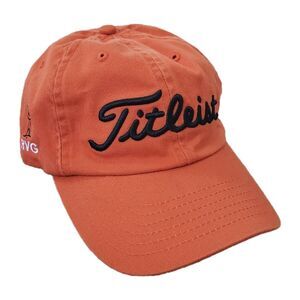 Titleist RVG Orange Strapback Hat Cap Baseball Dad Golf Golfing Embroidered